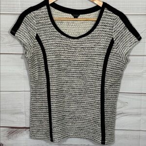 Ann Taylor Fitted Knit Pullover Top Cap Sleeves Size Medium